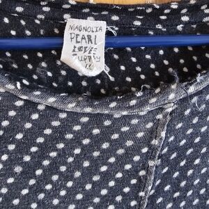 Magnolia Pearl Completely Distressed Polka dots cotton top